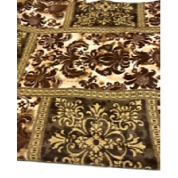 2 Brown Batik Bohemian Curtains Panels Drapes 80 Long Brown Gold Boho Pattern - Picture 4 of 4
